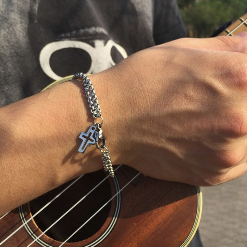 Men's stainless steel bracelet double-layer personalized fashion bracelet - Image 2