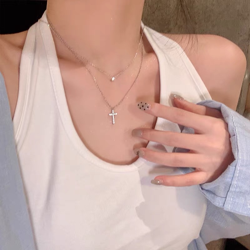 Zirconium Cross Necklace