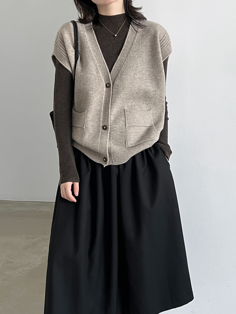 Womens Half-High Collar Knitted Sweater - Image 5