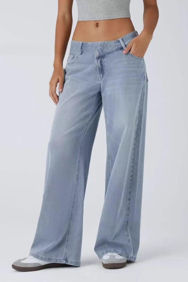 The Sabine Denim Trousers Detail – La Rose Couture Trousers & Skirts