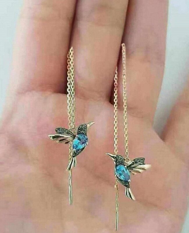The Fleur Cute Bird Earrings Copper Inlaid with Zircon Detail – La Rose Couture Jewellery & Accessories