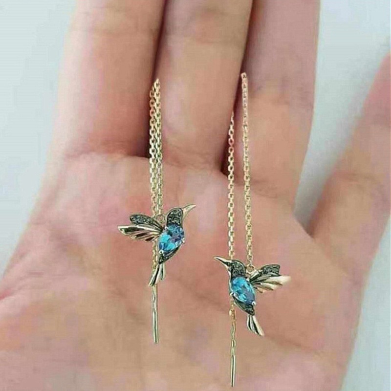 Cute Bird Women's Earrings Copper Inlaid with Zircon - Image 5