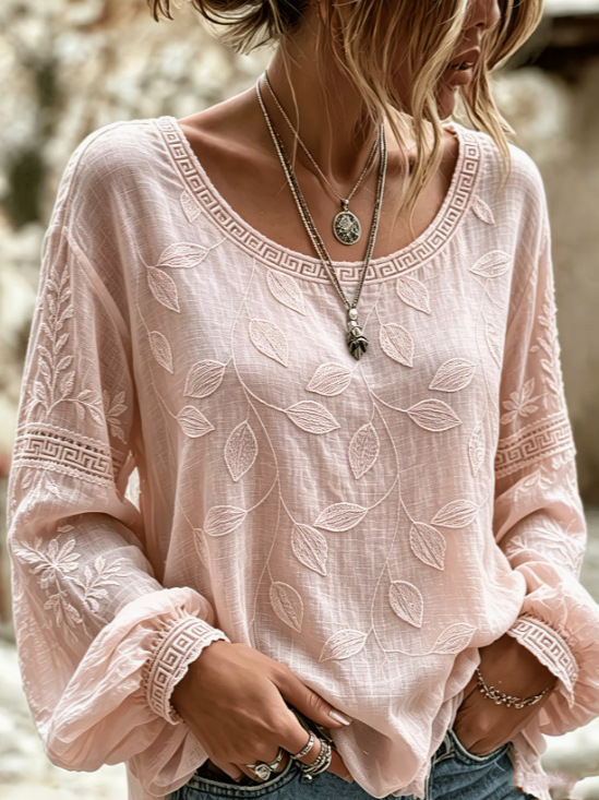 Women's round-neck long-sleeve top - Image 4
