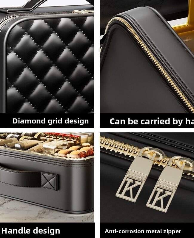 The Hermione Portable Led Makeup Box with Mirror Detail – La Rose Couture Handbags & Clutches