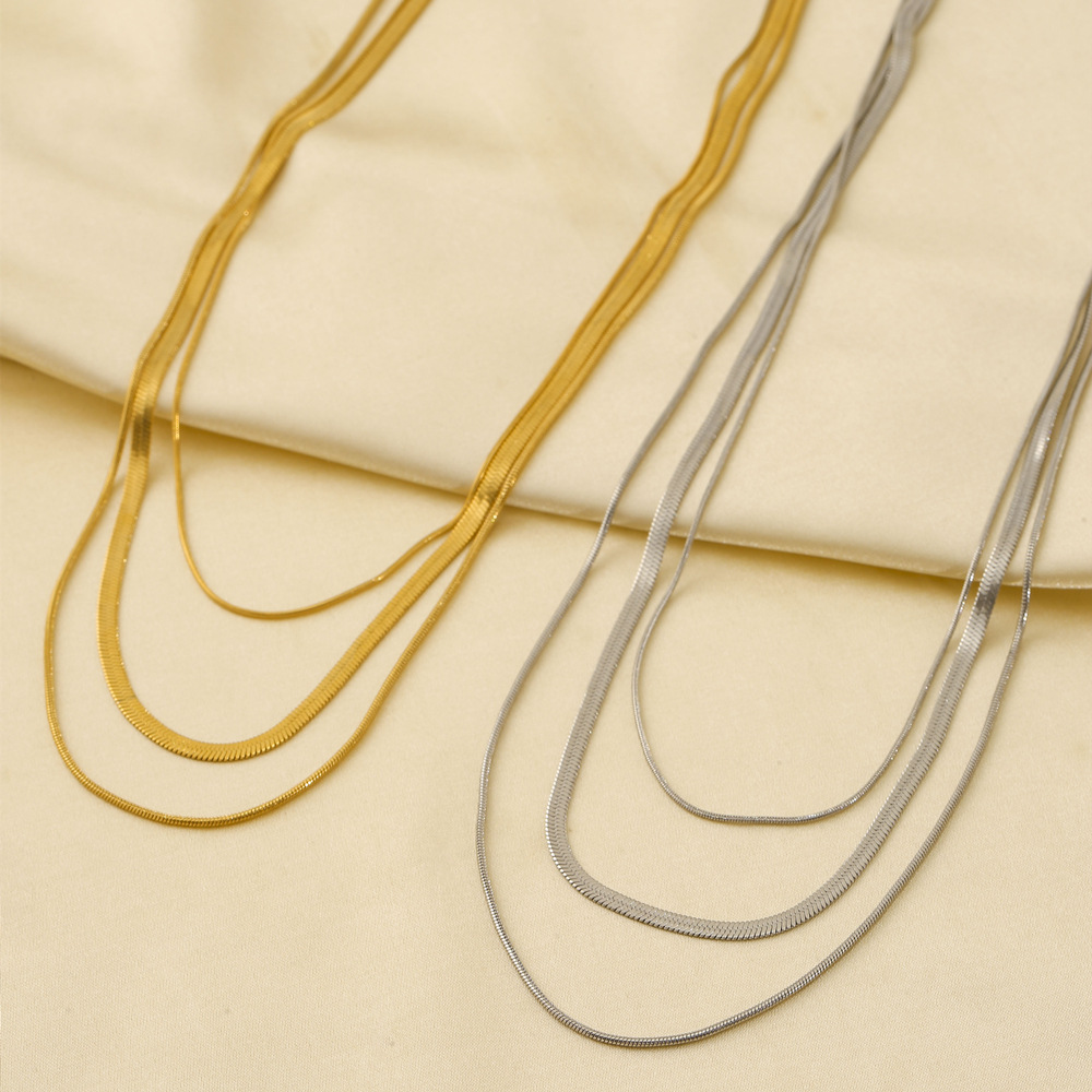 Minimalist Three-Layer Snake Bone Chain - Image 5