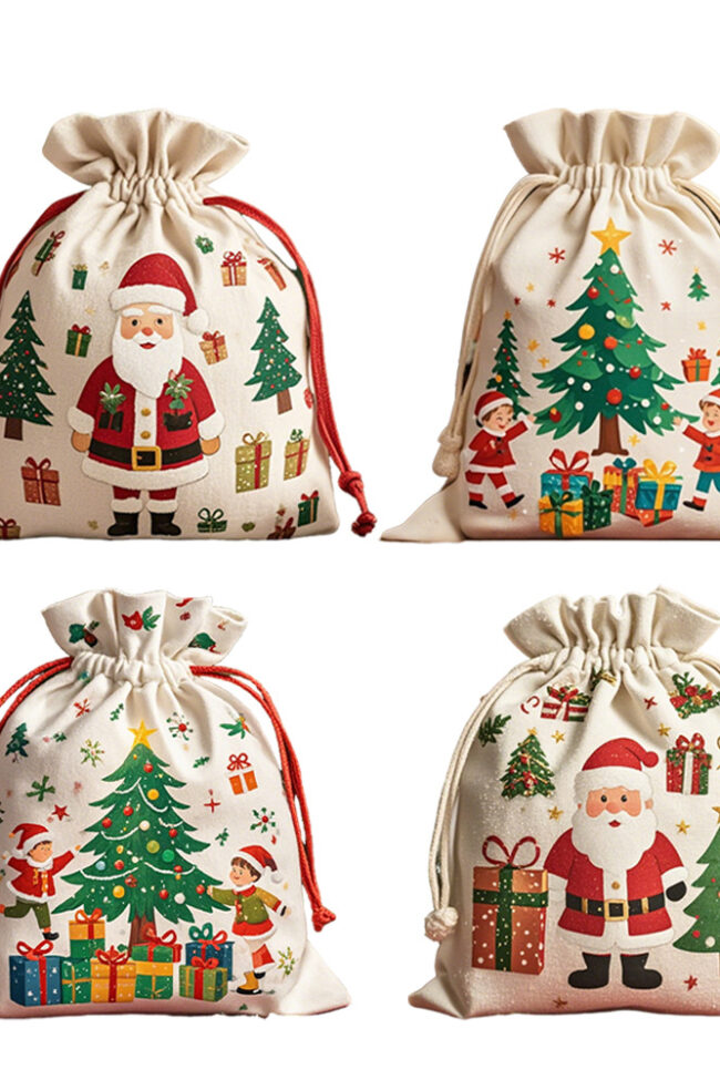 The Yolande Christmas Cotton Drawstring Gift Bags for Parties Detail – La Rose Couture Handbags & Clutches