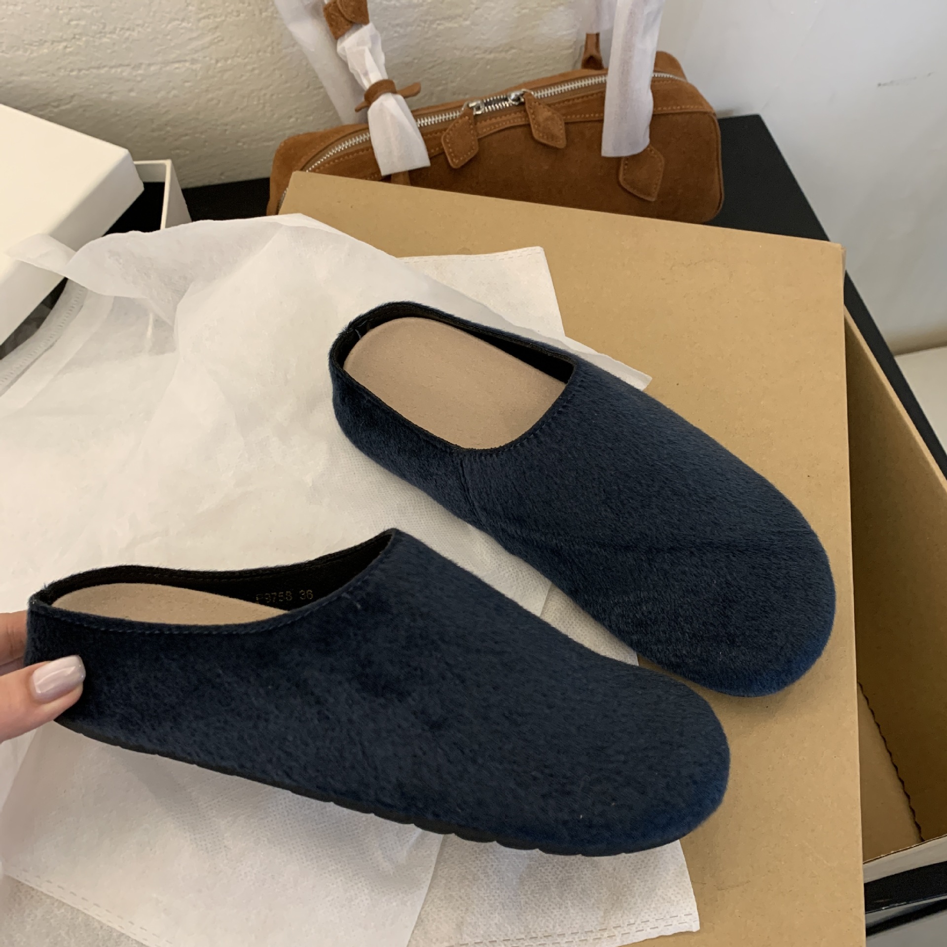 Vintage Chunky Platform Plush Lined Slip-On Loafers for Women - Image 5