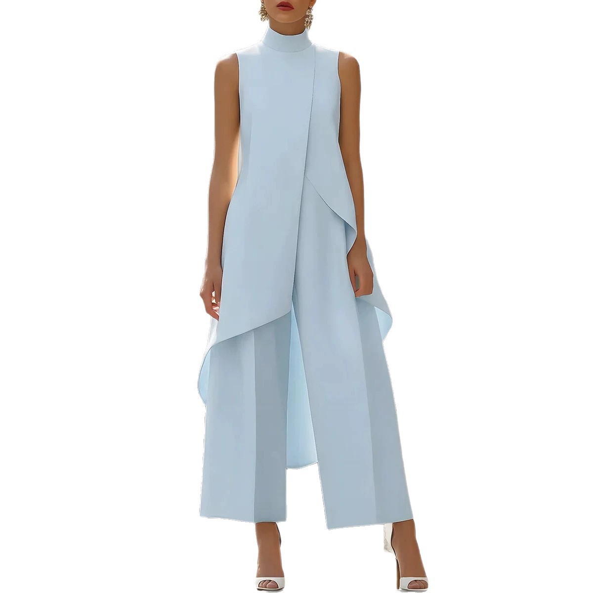 Sleeveless layered wide-leg pants - Image 3