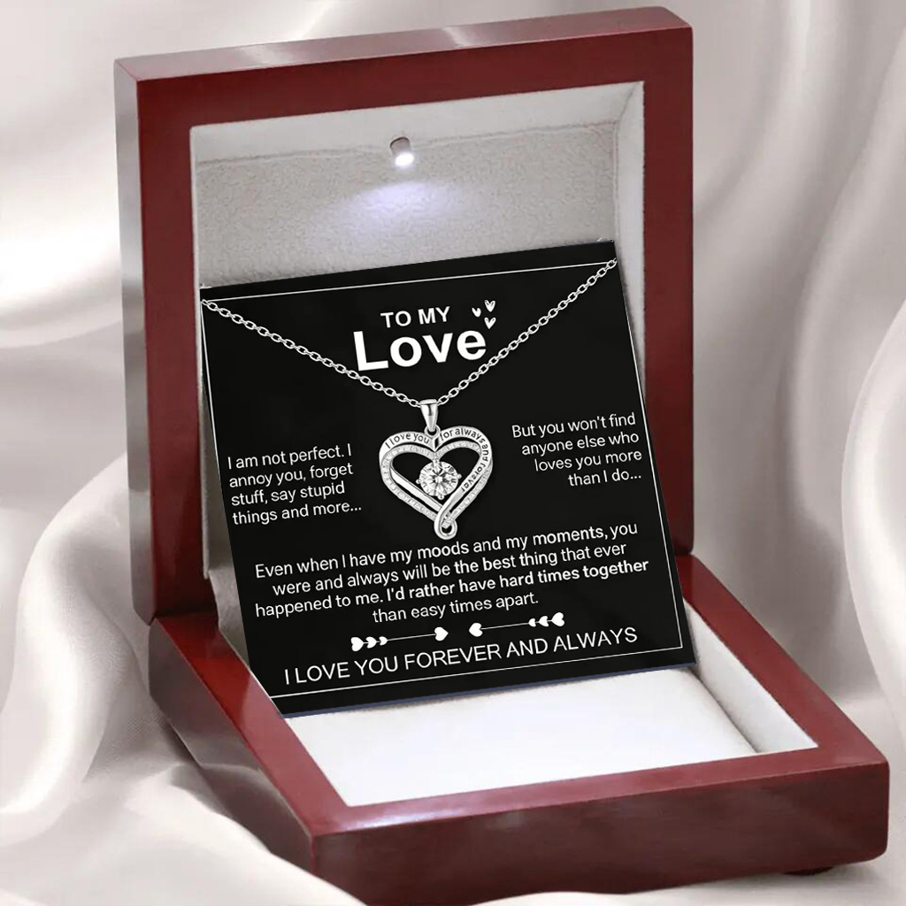 Double Heart Birthstone Necklace - Image 4