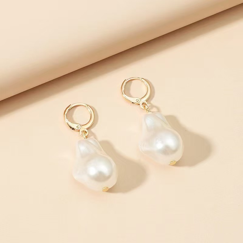 Irregular Baroque Pearl Earrings - Image 2
