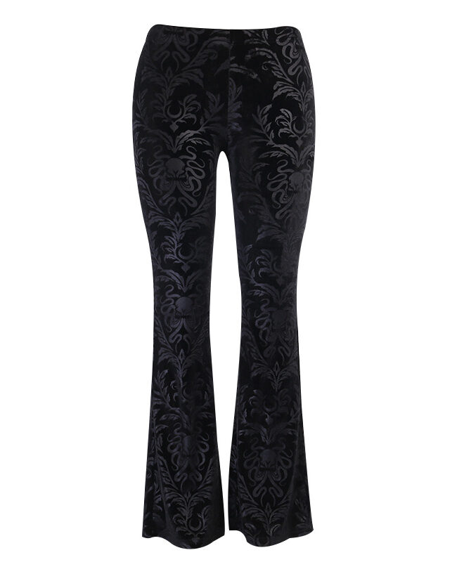 The Veronique Flared Suede Embossed Pants Detail – La Rose Couture Trousers & Skirts