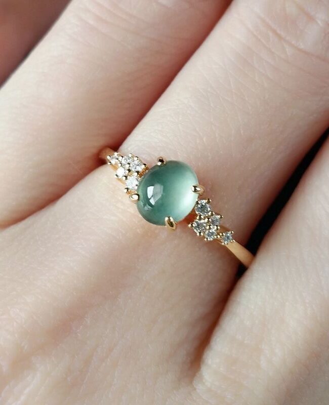 The Cyrielle Adjustable Chalcedony Diamond Ring Detail – La Rose Couture Jewellery & Accessories