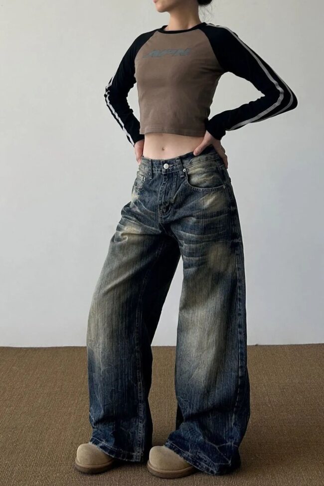 The Rosalie High Waist Wide Leg Jeans Detail – La Rose Couture Trousers & Skirts