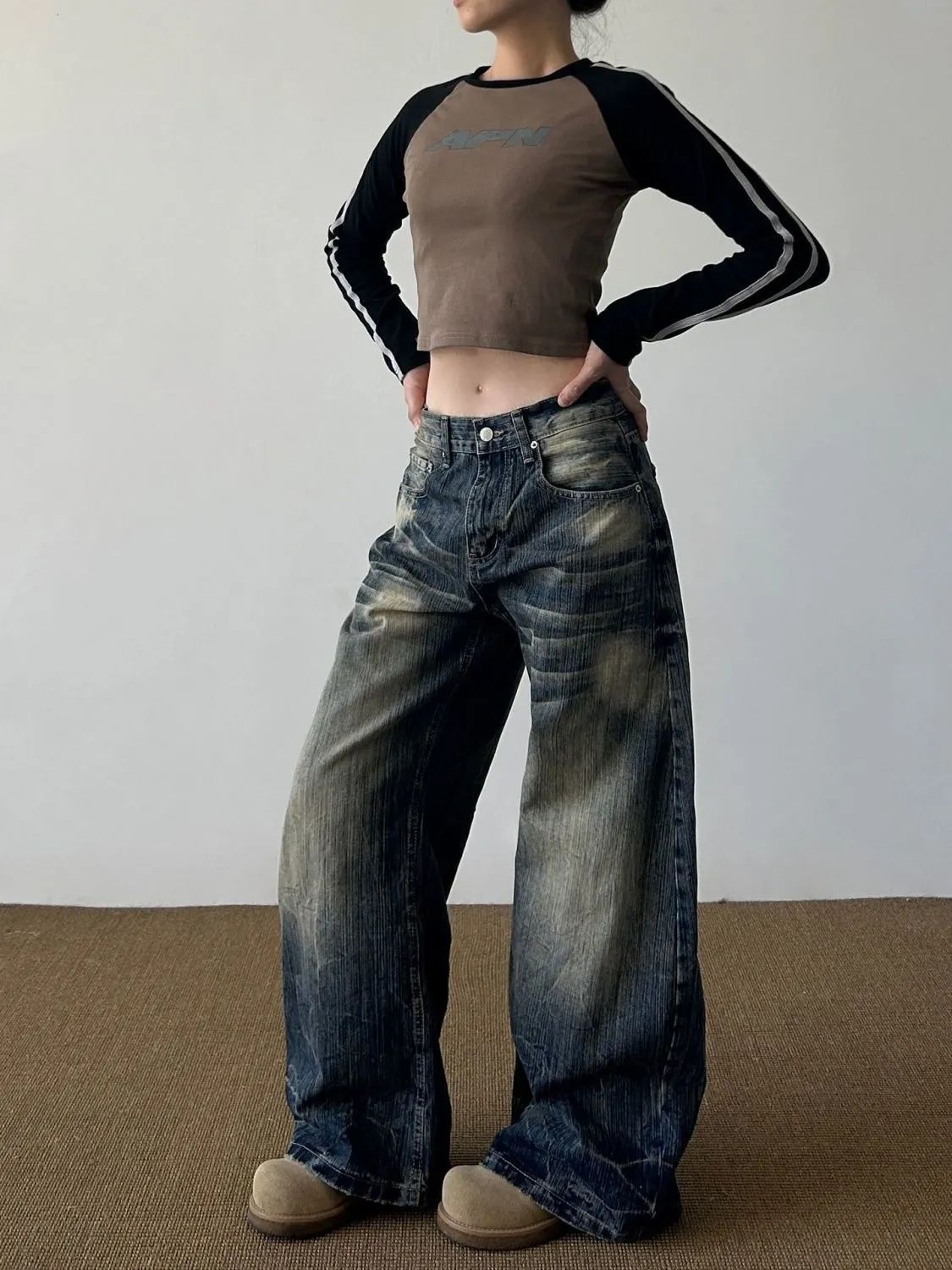 Womens High Waist Wide Leg Jeans - Image 5