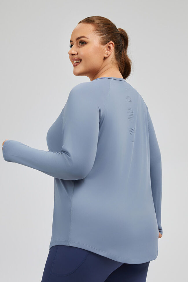 The Clemence Loose Mesh Yoga Cover Up Long Sleeve Top Detail – La Rose Couture Tops & Blouses