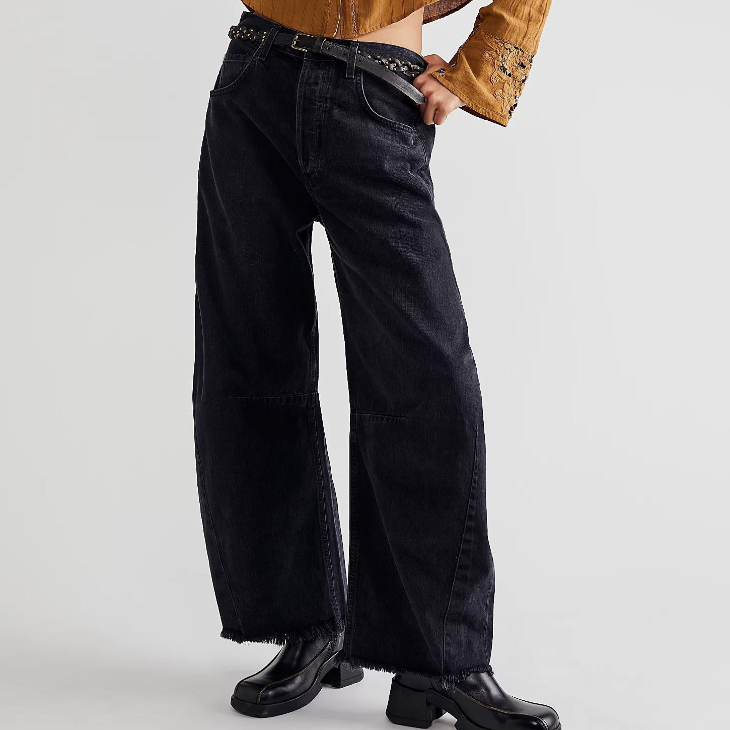 Straight-Leg Sickle Pants Jeans New Multicolor Nine-Point Pants Casual Wide Leg Pants - Image 4