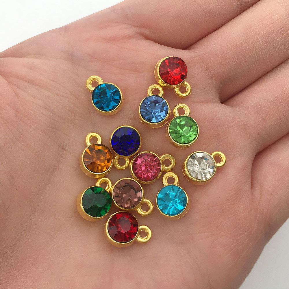 Alloy Birthstone Pendant DIY Jewelry Accessories - Image 3