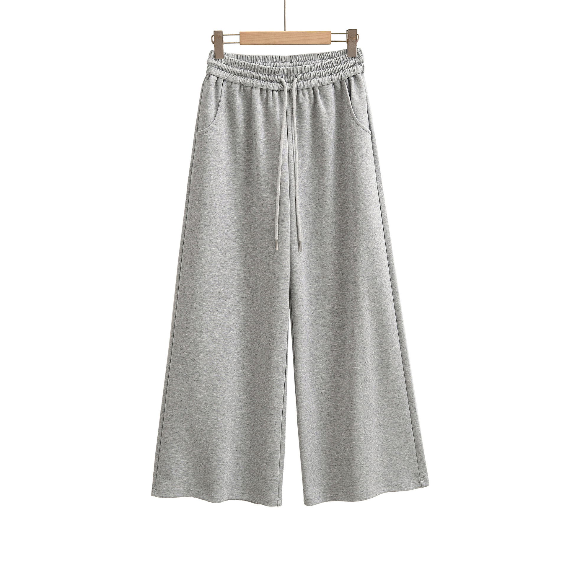 Drawstring Elastic Waist Straight Pants for Women - Image 2