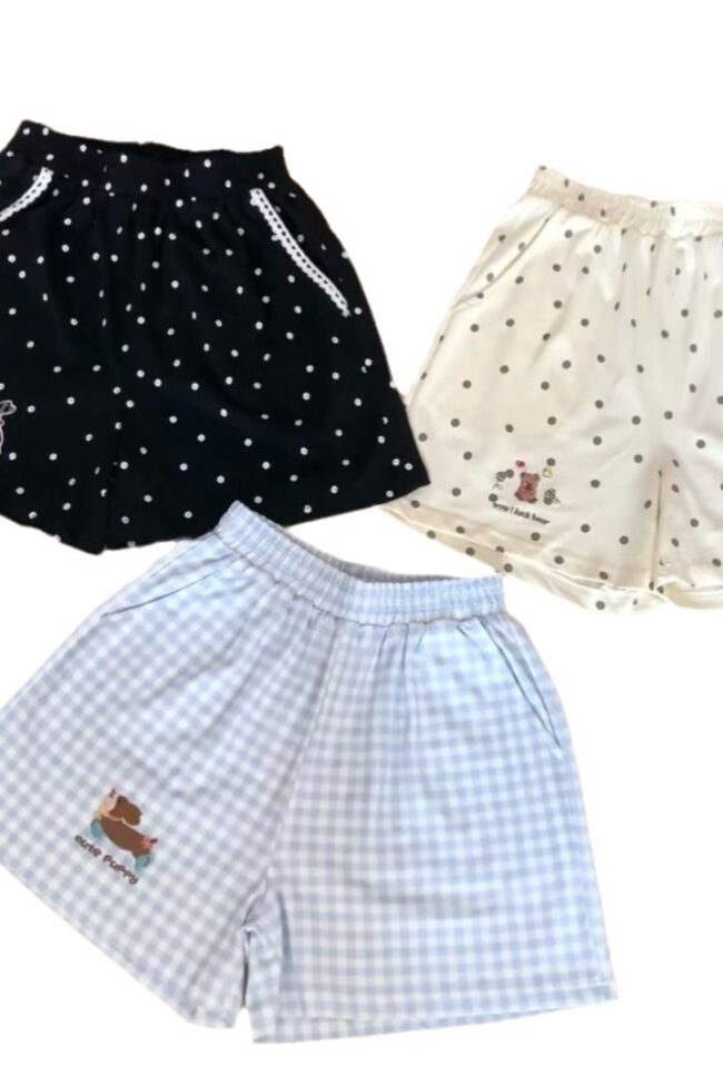 The Helene Cotton Home Pants Pajama Summer Shorts Loose Casual Outer Wearing Thin Double Pockets Detail – La Rose Couture Trousers & Skirts