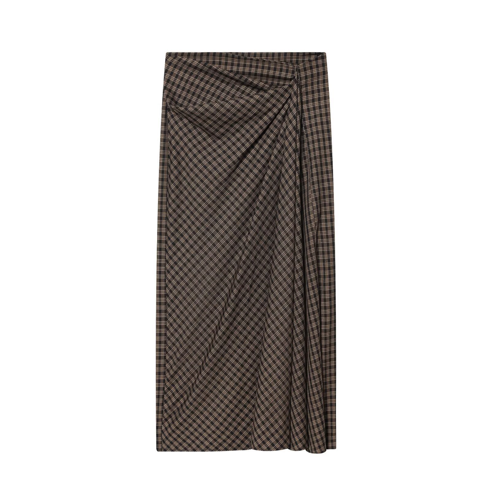 Pleated Plaid Skirt