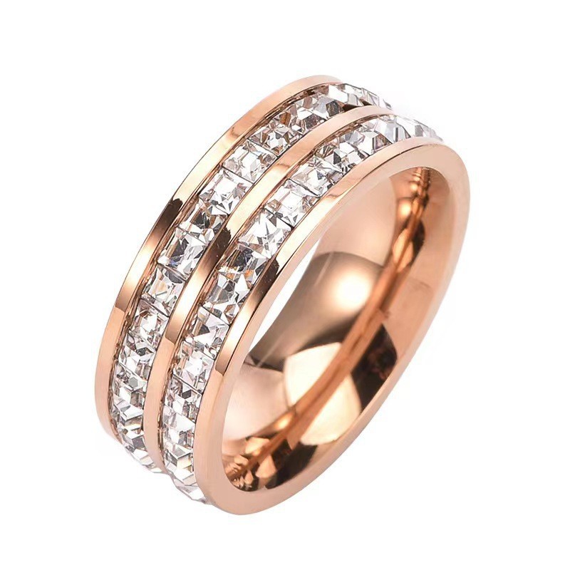 Titanium Steel Starry Sky Square Diamond Ring - Image 3