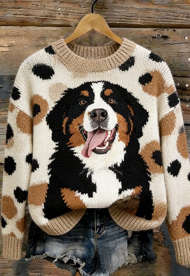 The Florine 3d Digital Printing Cat Christmas Round Neck Sweater – La Rose Couture Tops & Blouses