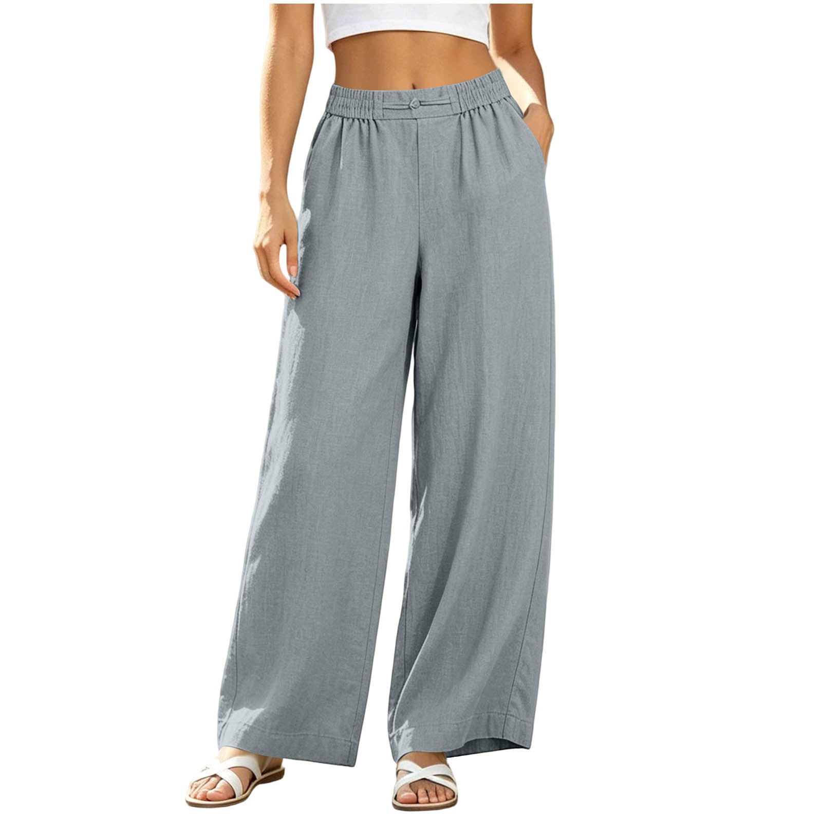 Women Casual Wide Leg Pants Thin - Image 3