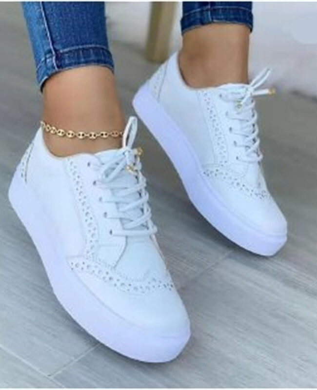 The Daphne Casual Lace Up Flat Sole Shoes Detail – La Rose Couture Shoes & Footwear