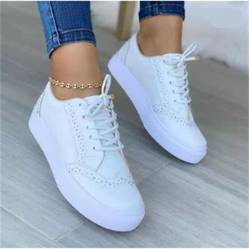 Casual Lace-Up Flat Sole Women Shoes - Image 2