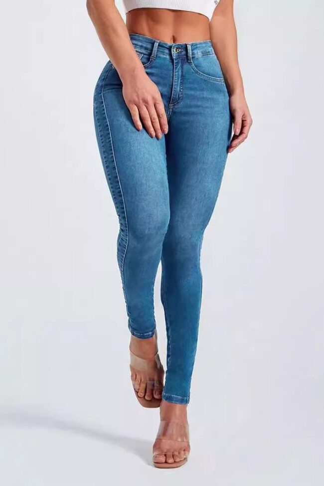 The Sabine Stretch High Rise Jeans Detail – La Rose Couture Trousers & Skirts