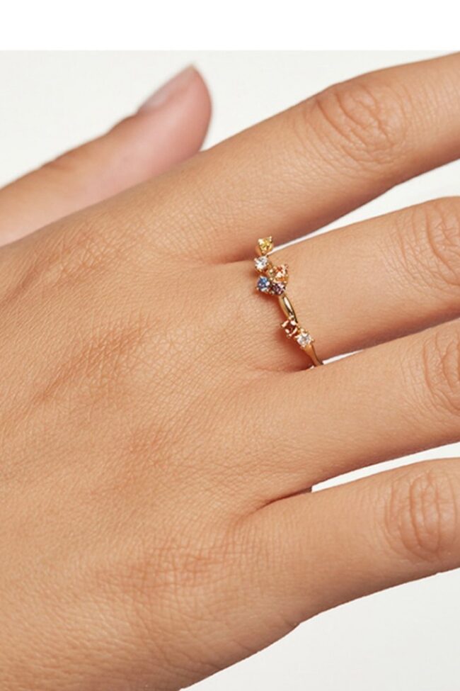 The Pascaline Adjustable Open Zirconium Ring with Simulated Diamonds Detail – La Rose Couture Jewellery & Accessories