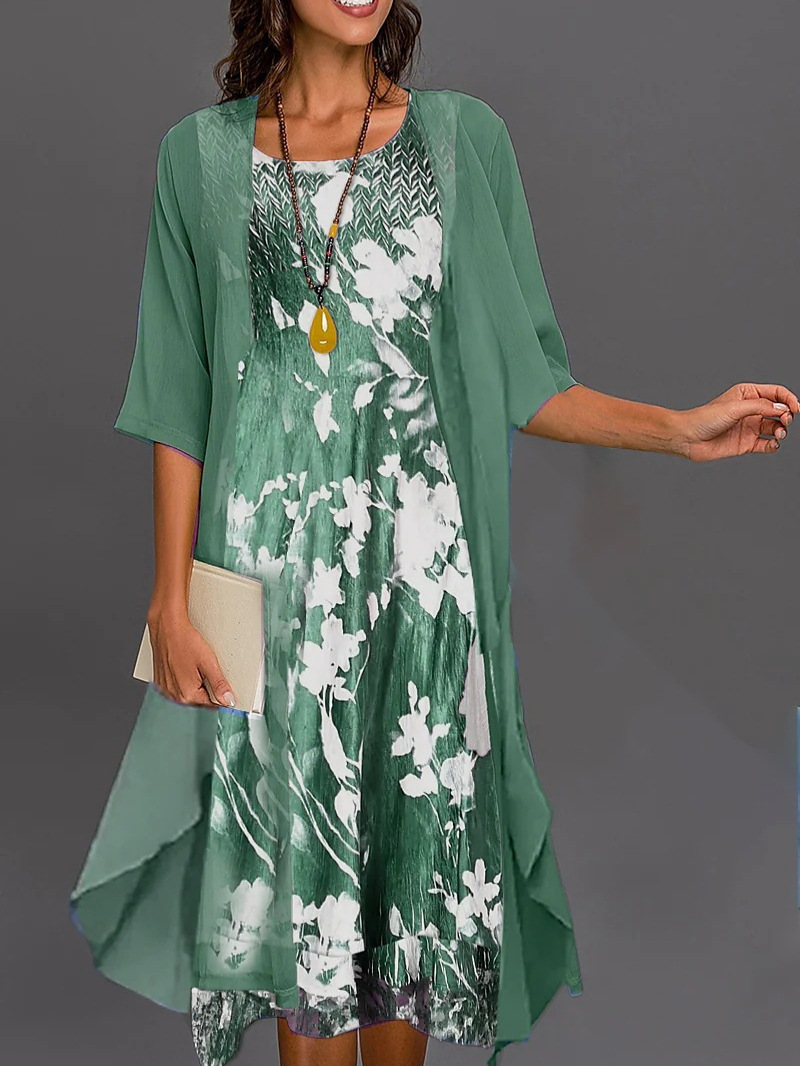Chiffon Two-Piece Dress Set - Image 5