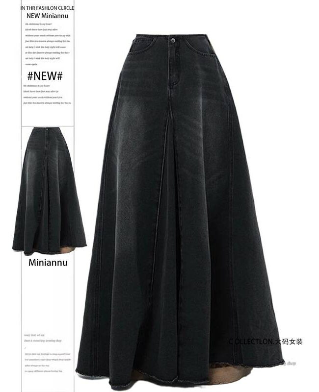 The Manon Vintage Denim a Line Skirt Detail – La Rose Couture Trousers & Skirts