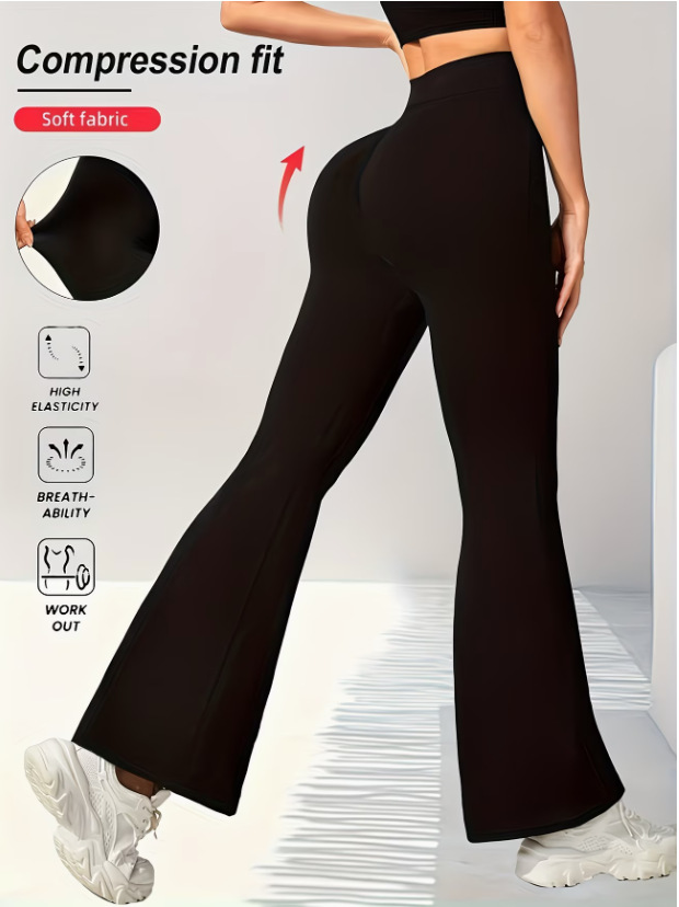 Womens High Waisted Micro Flare Pants - Image 2