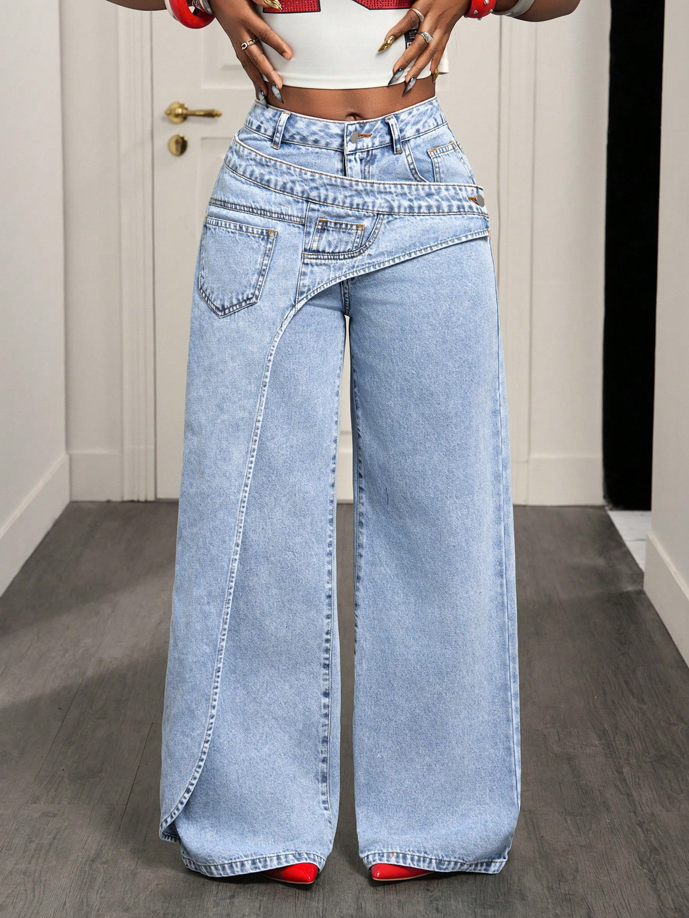 Straight Leg Denim Pants for Women
