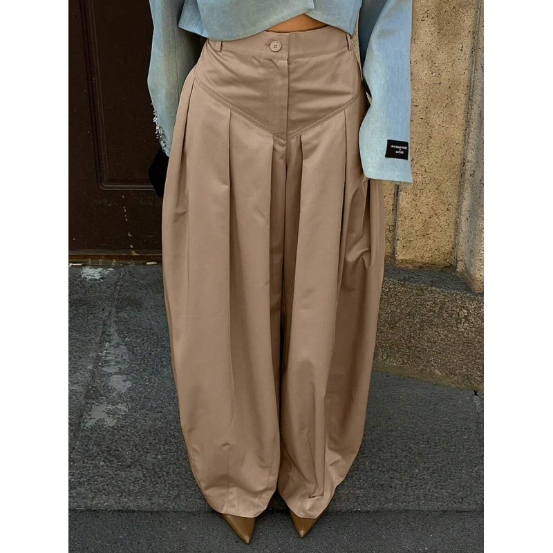 Women High Waist Slim Fit Wide Leg Denim Pants - Image 2