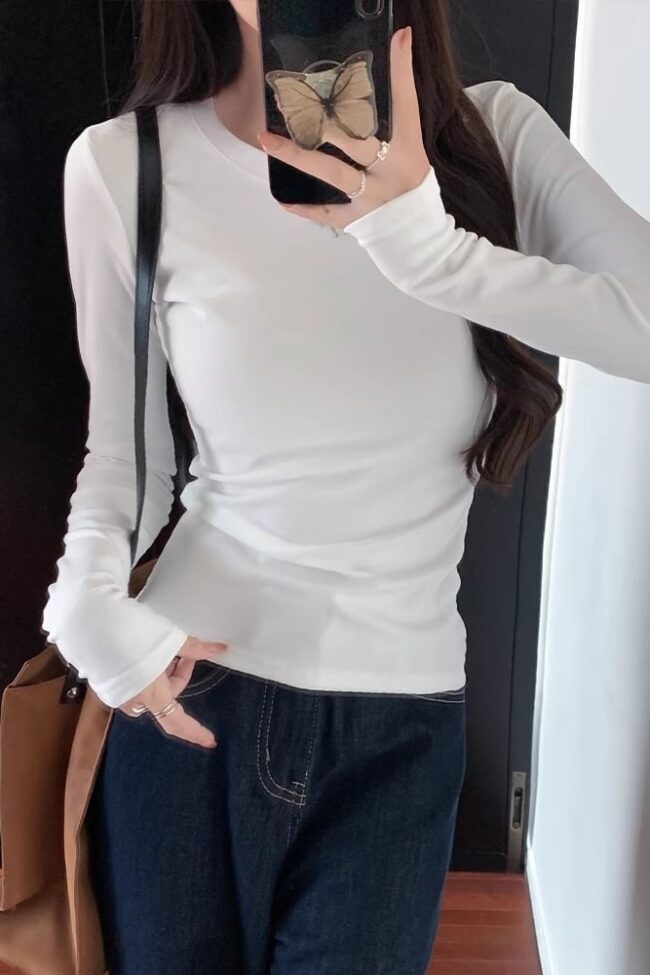 Sexy Slim Fit Cropped Long Sleeve T Shirt Detail – La Rose Couture Tops & Blouses