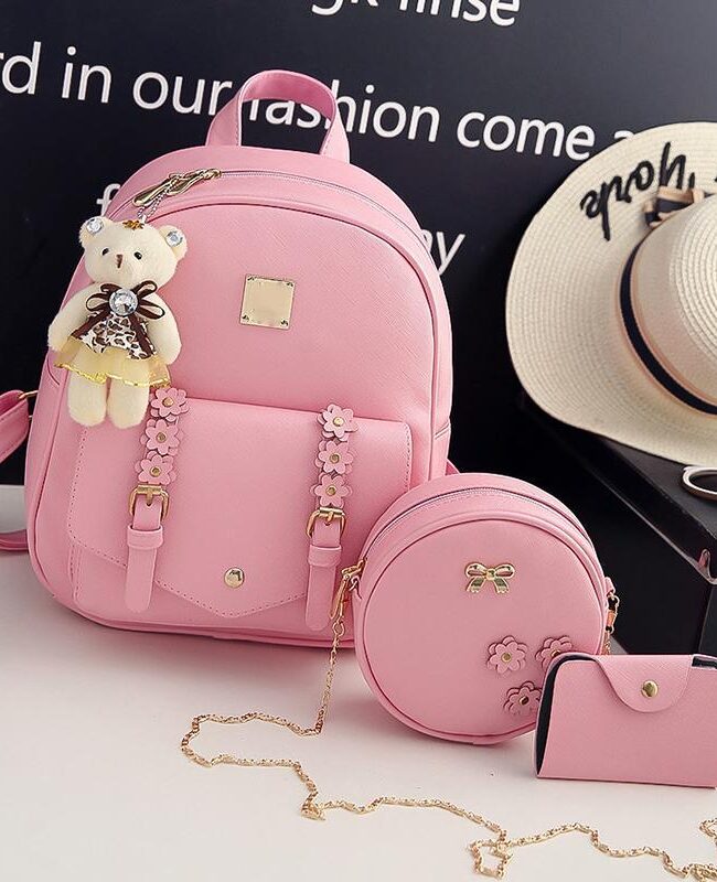 The Iris Floral Pu Three Piece Backpack Set – La Rose Couture Handbags & Clutches