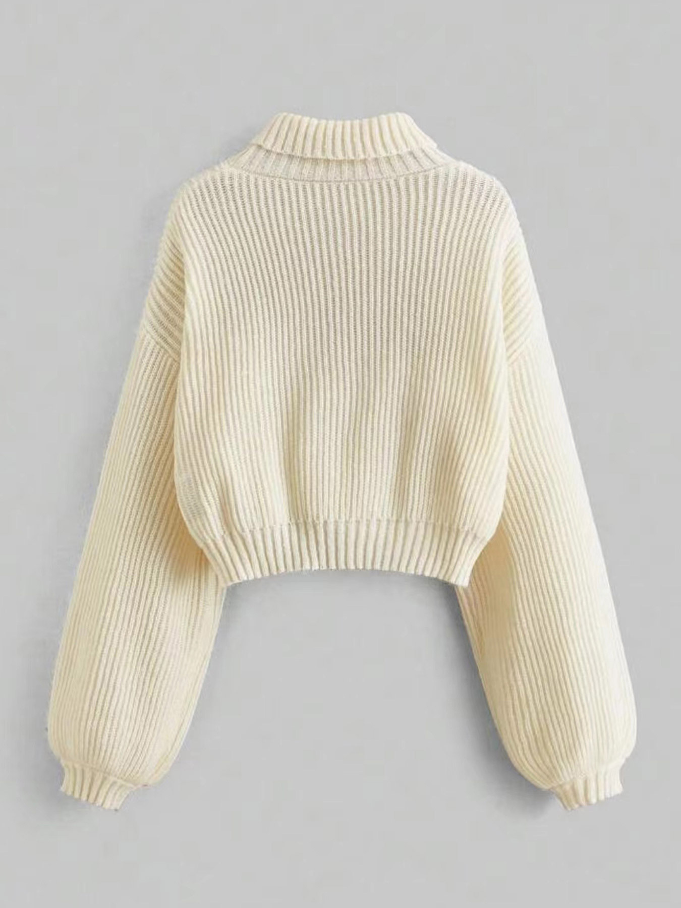 Embroidered Turtleneck Pullover Sweater - Image 5