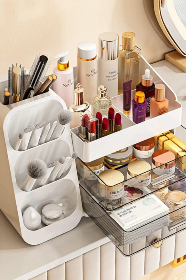 The Cassandre Cosmetic Organizer Storage Box with Drawers Detail – La Rose Couture Handbags & Clutches