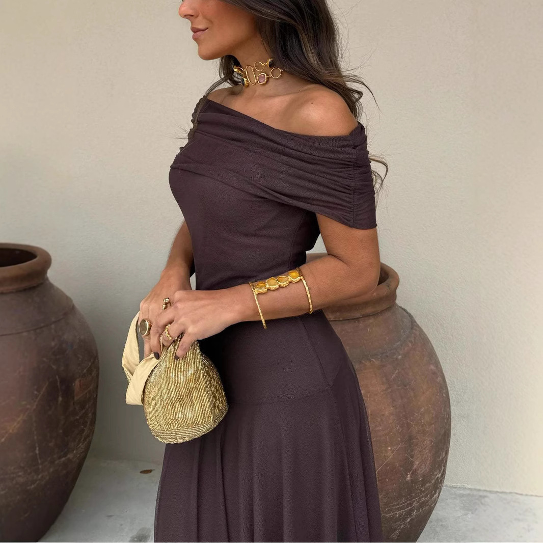 Womens Mesh Panel Slim Fit Dress - Image 4