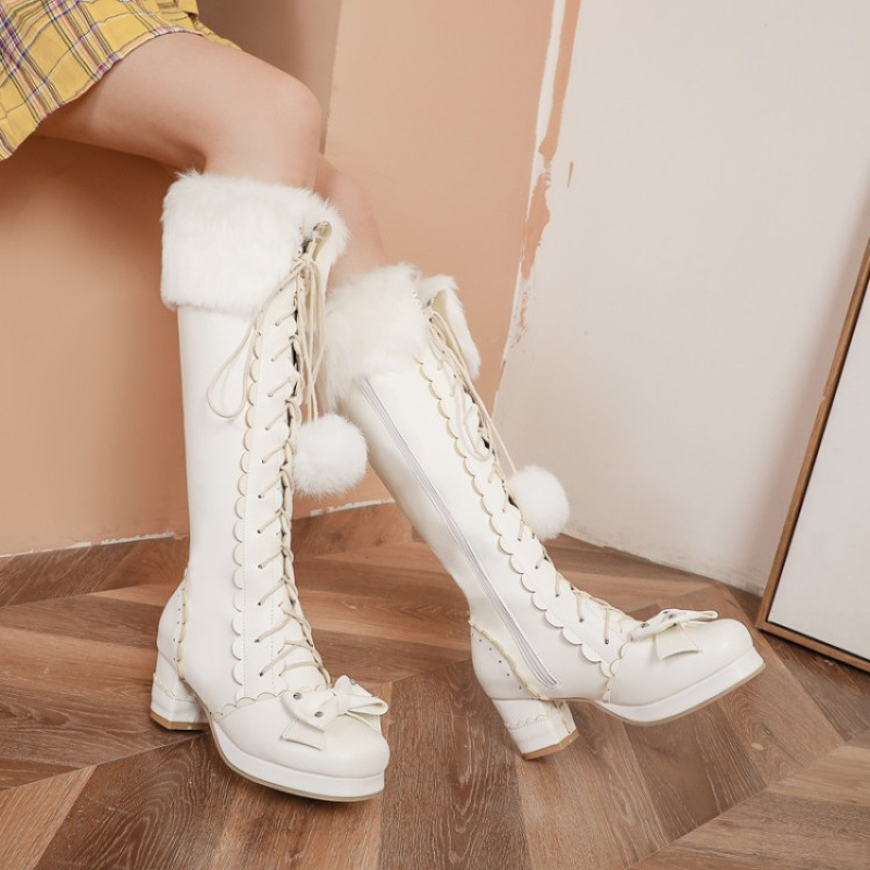 Lolita Fur Collar Winter Boots - Image 3