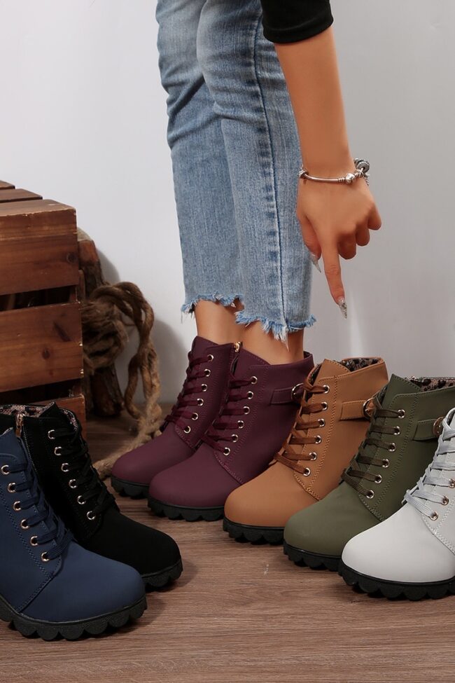 The Gisele Thick Heel Round Toe Side Zipper Boots Detail – La Rose Couture Shoes & Footwear