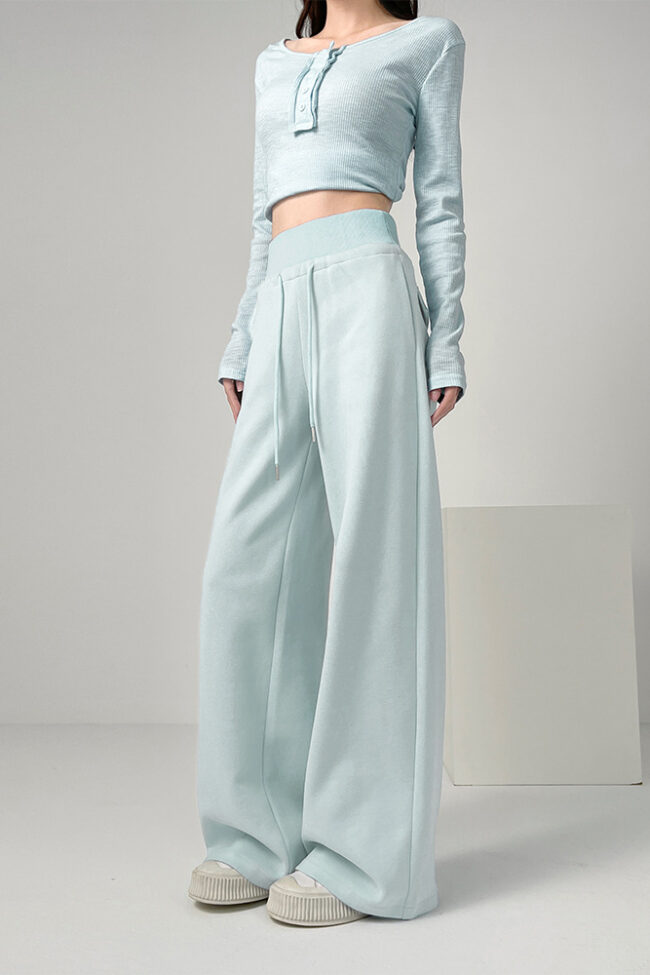 The Estelle High Waisted Loose Fit Wide Leg Casual Pants with Ant Waistband – La Rose Couture Trousers & Skirts