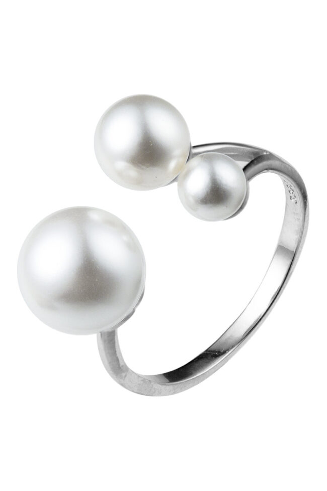 The Adele S925 Silver Adjustable Open Ring with Synthetic Pearl Bead for Jewelry Detail – La Rose Couture Jewellery & Accessories