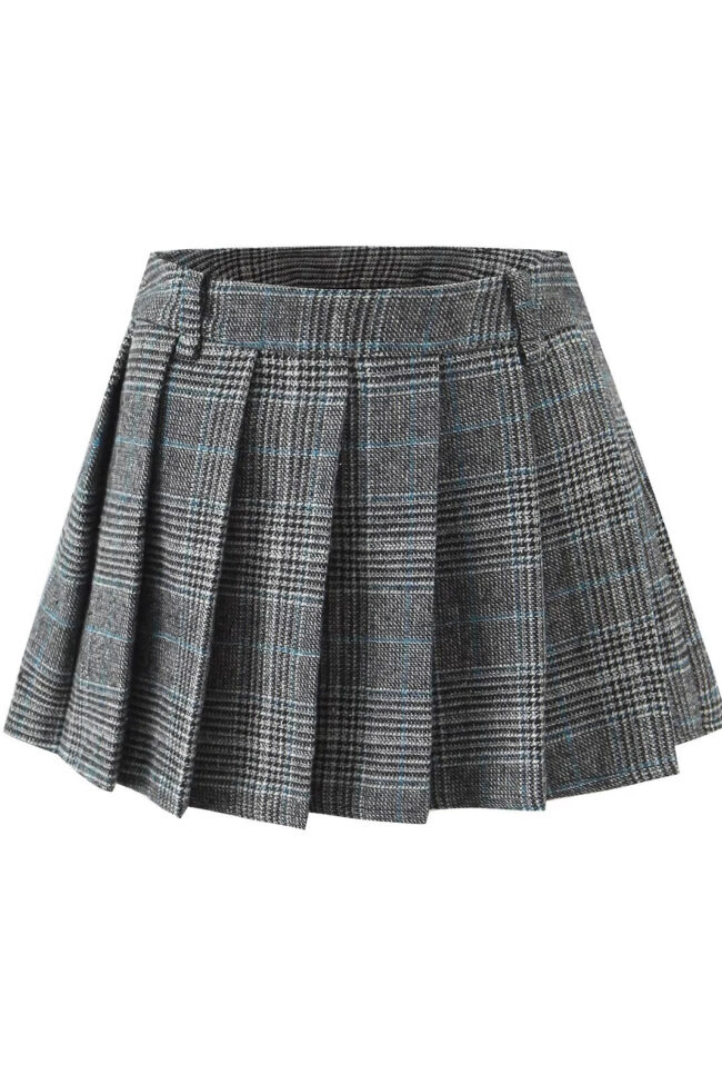 The Genevieve Pleated Skirt Plaid Anti Running – La Rose Couture Trousers & Skirts