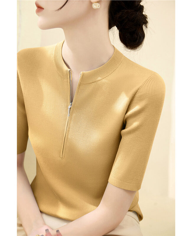 The Margot Short Sleeved Knitted Blouse Detail – La Rose Couture Tops & Blouses