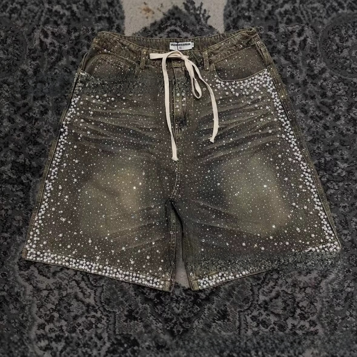 Vintage Rhinestone Denim Shorts - Image 4
