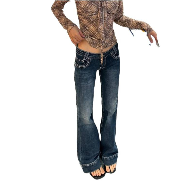 Low Waist Flared Denim Pants - Image 3