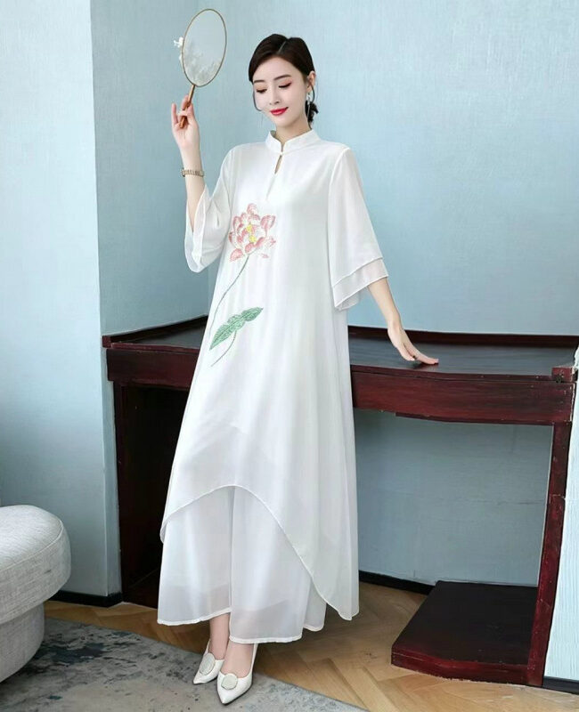 The Salome Dress Chiffon Pants Detail – La Rose Couture Dresses & Gowns